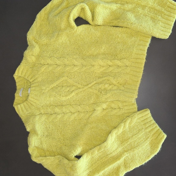 Mother Wide Sleeve Jumper Crop Alpaca Blend Sweater Highlight Of My Life - Picture 1 of 5